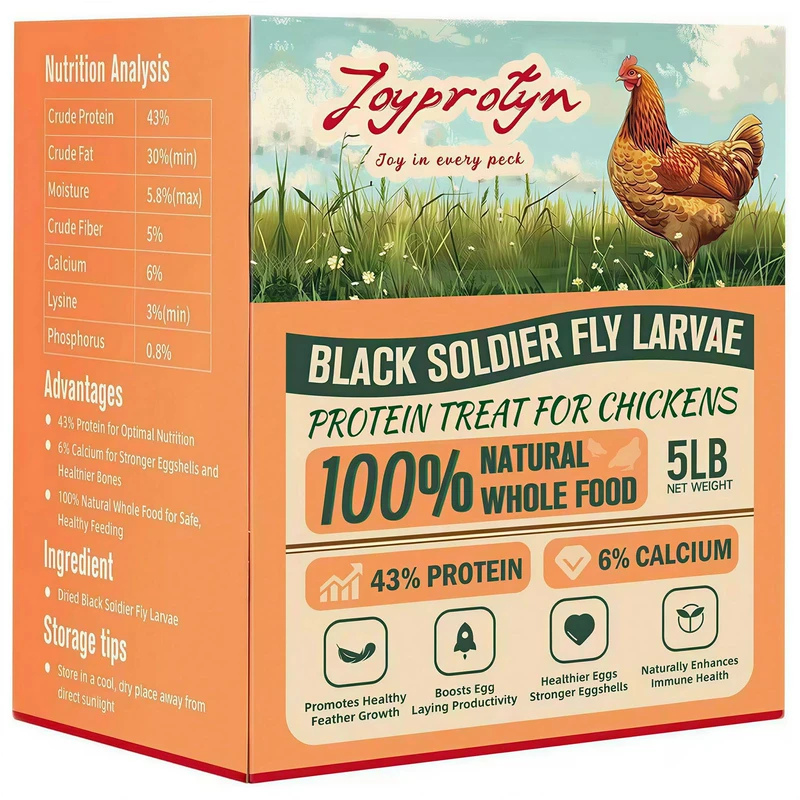 Joyprotyn 5LB Non-GMO Dried Black Soldier Fly Larvae