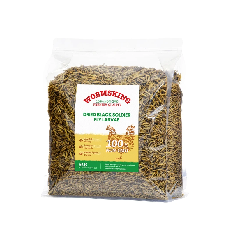 WormsKing 5LB Dried Black Soldier Fly Larvae Bag