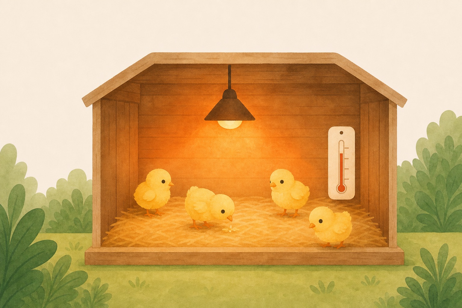 Setting up isolation brooder for weak chicken