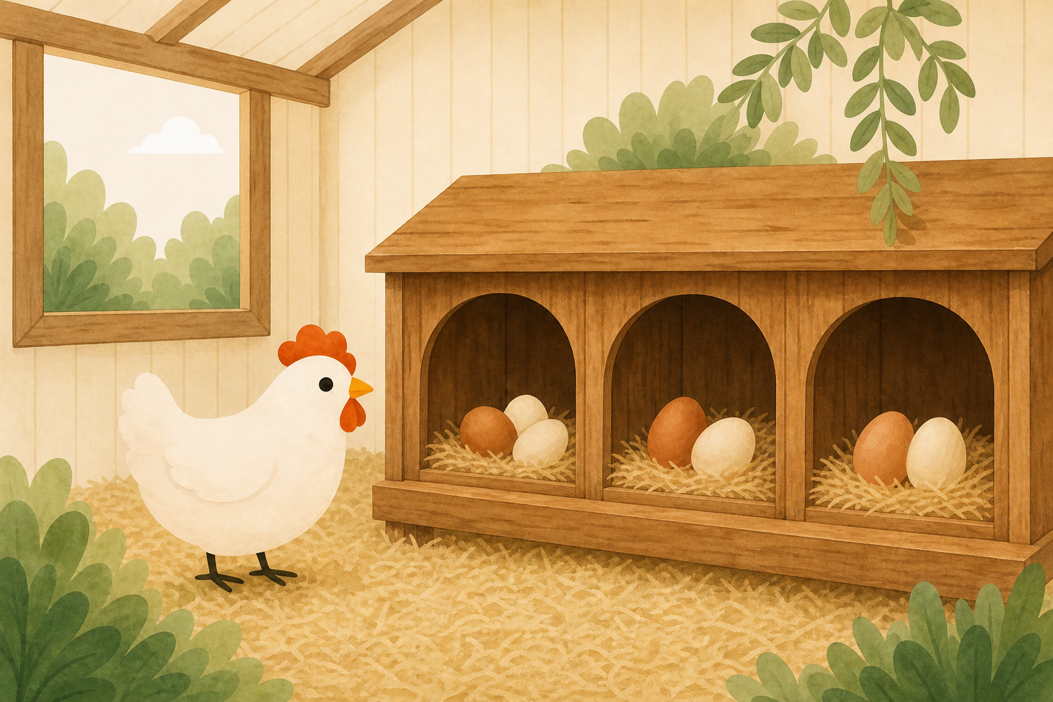 Flockline Learn diagram for nesting boxes per chicken