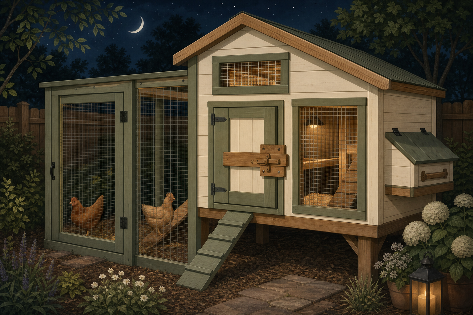 Flockline Learn diagram for raccoon proof chicken coop